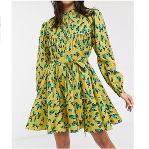 Rachel antonoff drew dress in mustard tulip